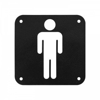 Информационная металлическая табличка 12х12 (Мужская уборная с изображением мужчины)